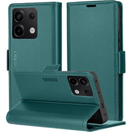 Чохол для Xiaomi Redmi Note 13 5G, ERBORD Glossy Litchi, гаманець з клапаном, зелений