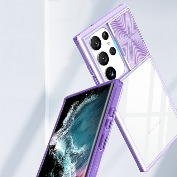 Чoхол до Samsung Galaxy S22 Ultra, Slide Camera, фіолетовий