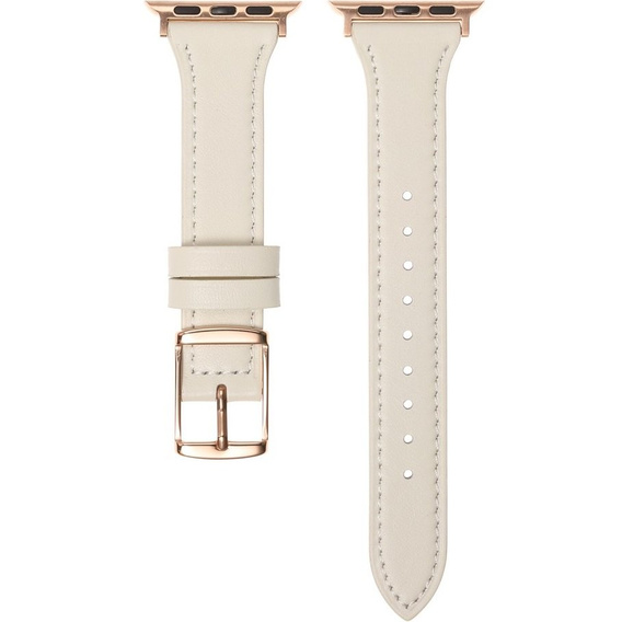 Кожаный ремешок для часов 1/2/3/4/5/6/7/8/SE/ULTRA 42/44/45/49mm, Beige