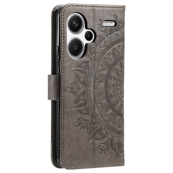 Чохол-книжка для Xiaomi Redmi Note 13 Pro+, Mandala, сірий