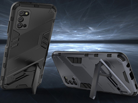 Чехол для Samsung Galaxy A03s, Military kickstand, чёрный