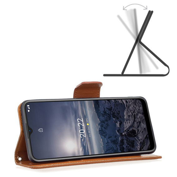 Откидной чехол для Nokia G11 / G21, Litchi Wallet Case, коричневый