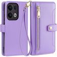 Чохол-книжка для Oppo Reno 13 Pro, Wallet Zipper Pocket, фіолетовий