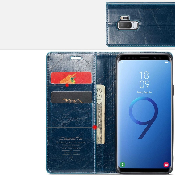 Флип-кейс CASEME для Samsung Galaxy S9+ Plus, Waxy Textured, синий