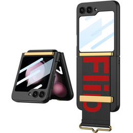Чохол для Galaxy Z Flip 5, Strap Cover, темно-синій/помаранчевий