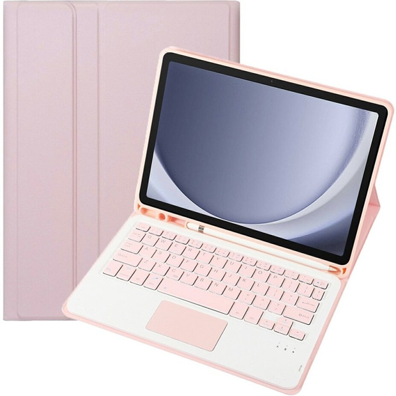 Чохол + клавіатура Samsung Galaxy Tab A9+, Leather Pen Slot TouchPad, рожевий
