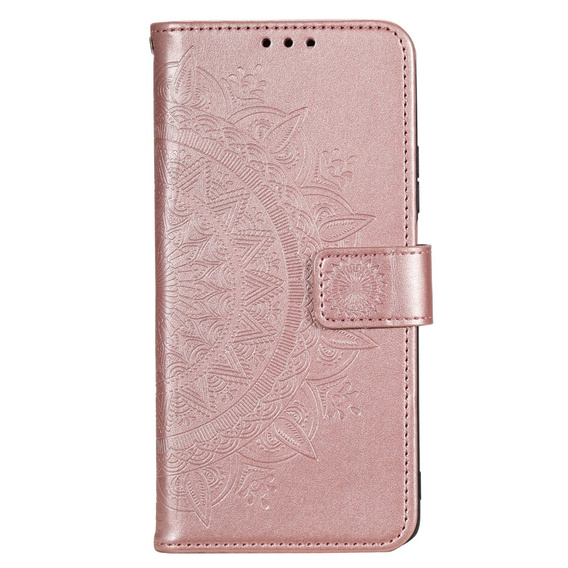 Откидной чехол для Motorola Moto G53 5G, Mandala Flower, розовый rose gold