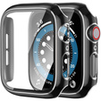 2в1 чехол и защитное стекло для часов Apple Watch 7/8 45mm - Black / Silver