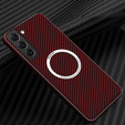 Чехол до Samsung Galaxy S23 Plus, Magsafe Slim Carbon, красный