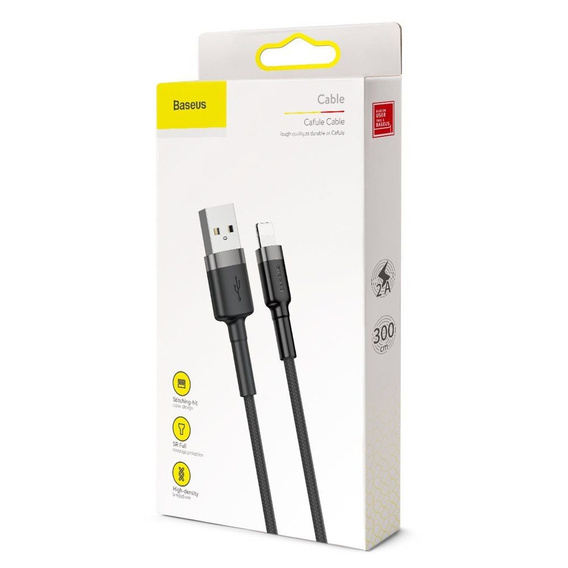 BASEUS Cafule Кабель Lightning 2A 3M - Grey/Black