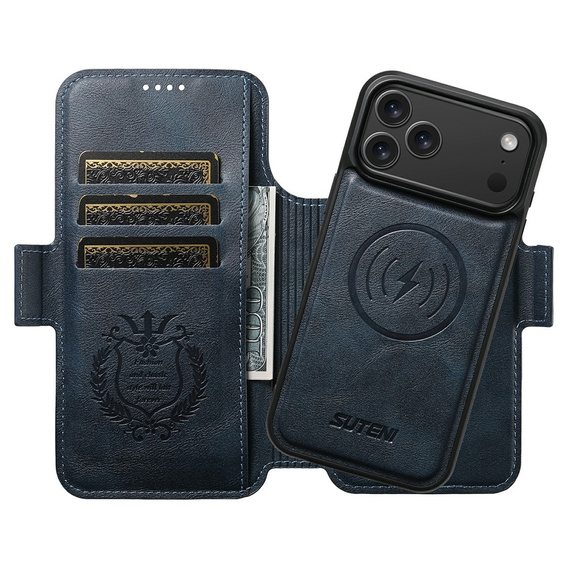 Флип-кейс 2-в-1 для iPhone 17 Pro Max, SUTENI, для MagSafe, синий
