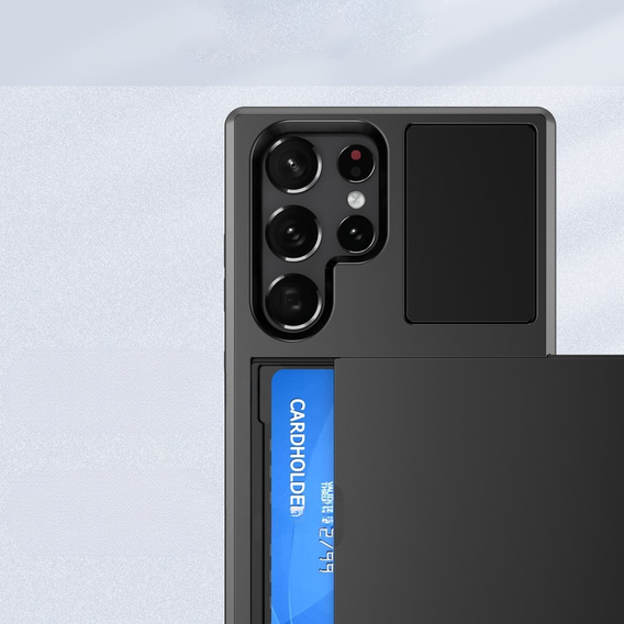 Чехол до Samsung Galaxy S23 Ultra, Sliding Card Holder, чёрный