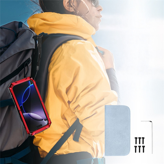 Чехол R-JUST с подставкой и встроенным стеклом для iPhone 17 Pro