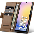 Чохол для Samsung Galaxy A25 5G, ERBORD Glossy Litchi, гаманець з клапаном, коричневий