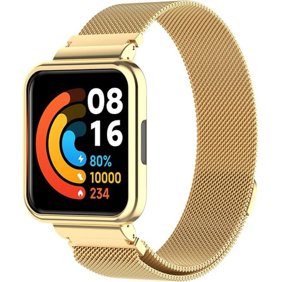 Металический браслет с чехлом для часов Xiaomi Redmi Watch 2 Lite, Gold
