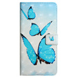 Откидной чехол для Samsung Galaxy A05s, Wallet, Butterflies, синий