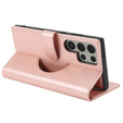 Чехол с откидной крышкой для Samsung Galaxy S23 Ultra, бумажник, для MagSafe, розовый rose gold