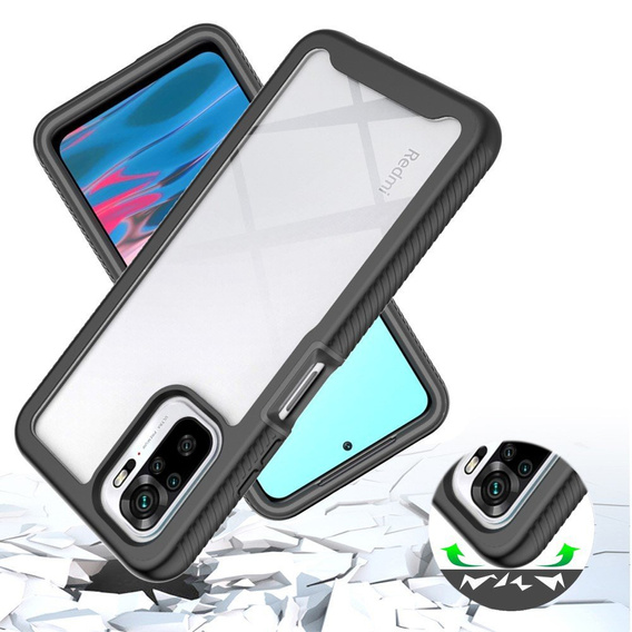 Чoхол Shockproof до Xiaomi Redmi Note 10 / 10S, із захисним екраном, м'яти