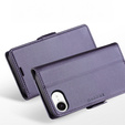 Чехол для Iphone 16E, ERBORD Glossy Litchi, кошелек с клапаном, фиолетовый