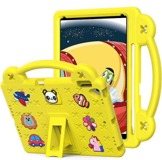 Детский чехол для iPad 10.2" 2021/2020/2019 (9/8/7 gen.) / Air 10.5" 2019 (3 gen.), Cute Patterns, с подставкой, жёлтый