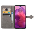 Чохол-книжка для Motorola Moto E14, Mandala, сірий