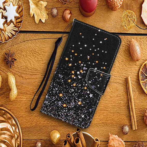 Откидной чехол для Xiaomi Redmi 13C / Poco C65, Wallet, Stars, чёрный