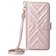 Флип-кейс Crossbody Leather Wallet для Realme 14 Pro+ 5G, розовый rose gold