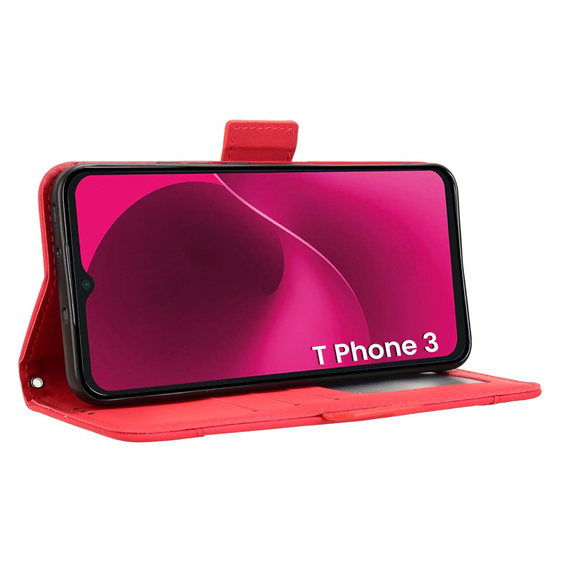 Откидной чехол для T Phone 3 5G, Card Slot, красный