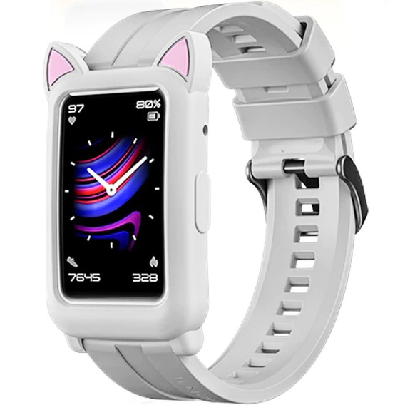 Чохол силіконовий CAT EARS для Huawei Watch Fit, White
