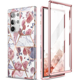 Чехол до Samsung Galaxy S22 Ultra, Suritch Full Body Marble, розовый