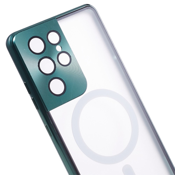 Магнітний чохол Dual Glass MagSafe для Samsung Galaxy S21 Ultra, зелений