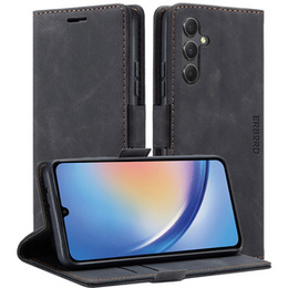 Чехол для Samsung Galaxy A35 5G, ERBORD Vintage, бумажник с клапаном, чёрный