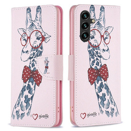 Откидной чехол для Samsung Galaxy A35 5G, Wallet, Giraffe розовый