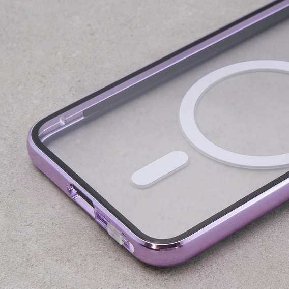 Магнітний чохол Dual Glass MagSafe для Samsung Galaxy S23+ Plus, фіолетовий