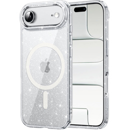 Чехол для iPhone Air, для MagSafe, глиттер, прозрачный