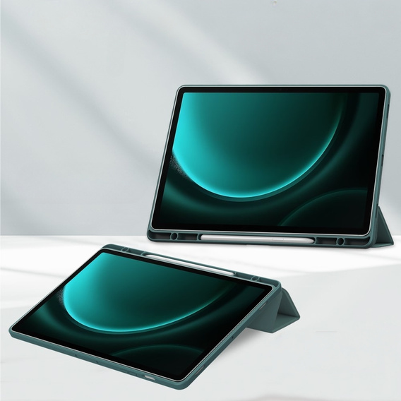 Чохол для Samsung Galaxy Tab S9 FE+ Plus, Smartcase Hybrid, з місцем для стилуса, зелений
