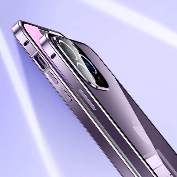 Чохол для iPhone 14 Pro Max, Magnetic Dual Glass, фіолетовий