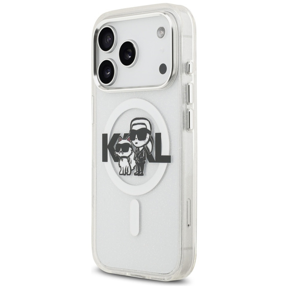 Чехол Karl Lagerfeld IML Glitter Karl and Choupette MagSafe для iPhone 17 Pro