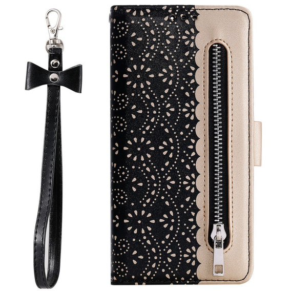 Чохол-кришка для Samsung Galaxy A51 5G, Wallet Pocket Zipper Lace, чорний