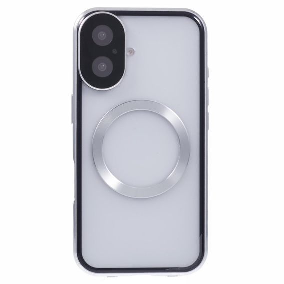 Магнітний чохол Dual Glass MagSafe для iPhone 16, сріблястий