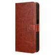 Футляр з клапаном для Samsung Galaxy M55 5G, Crazy Horse Wallet, коричневий