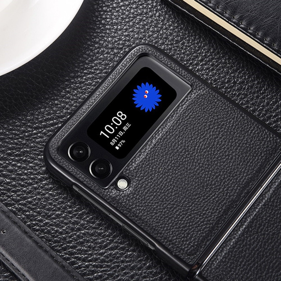 Чохол Litchi Leather для Samsung Galaxy Z Flip 4, Black