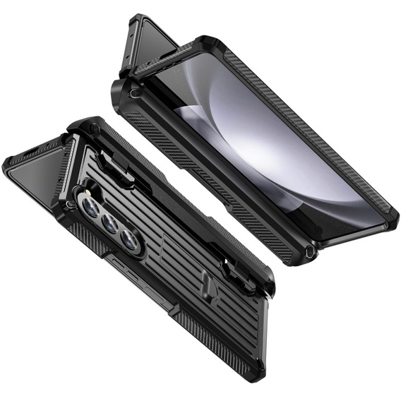 Чехол для Samsung Galaxy Z Fold5 5G, Kickstand, с подставкой и защитой экрана, чёрный