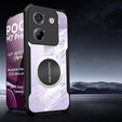 Чехол для Xiaomi Poco M7 Pro 5G, с магнитной пластиной, прозрачный / черный
