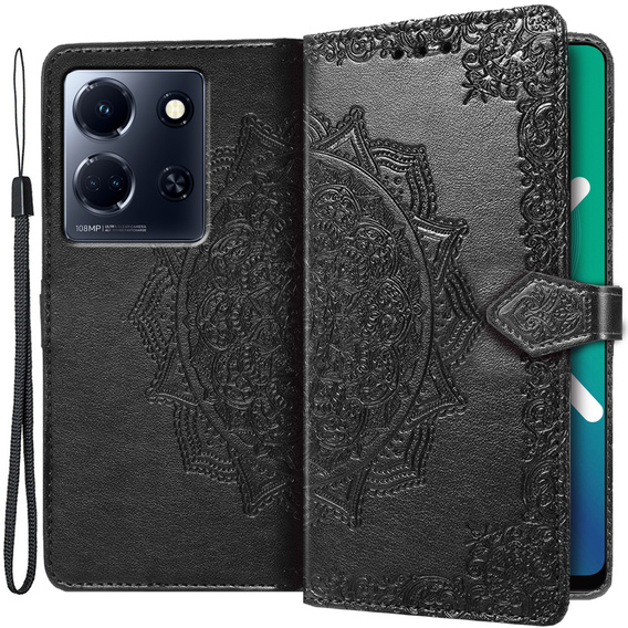 Чохол-книжка для Infinix Note 30 5G, Mandala, чорний