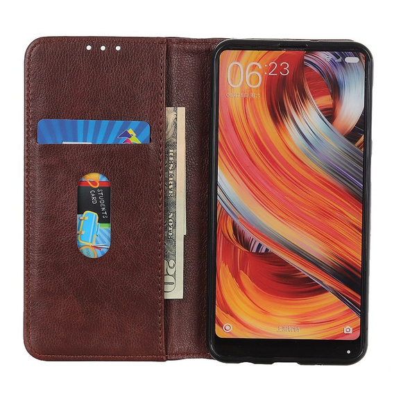 Флип-кейс для Motorola Moto G04 / G24 / G24 Power, Split Leather, коричневый