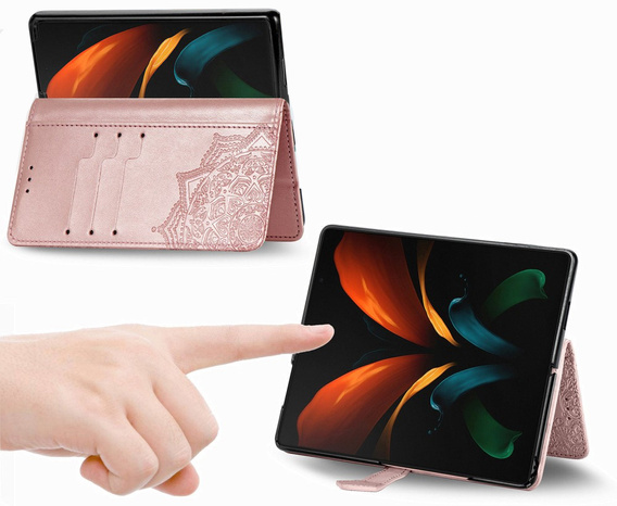 Чохол-книжка для Samsung Galaxy Z Fold3 5G, Mandala, рожевий rose gold