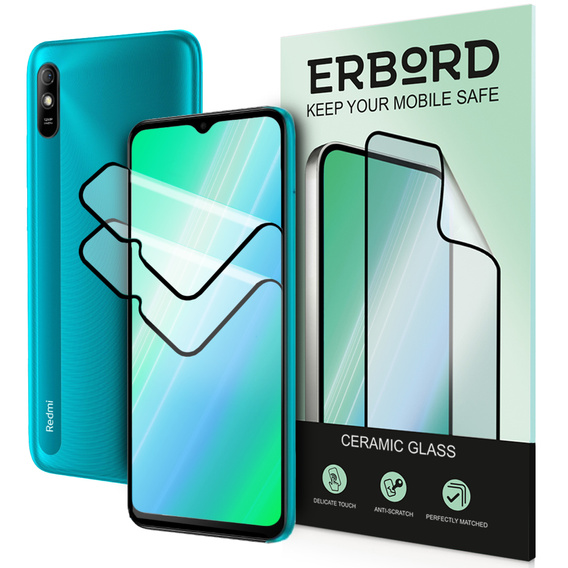 2x Гибридное керамическое стекло ERBORD для Xiaomi Redmi 9A / 9C