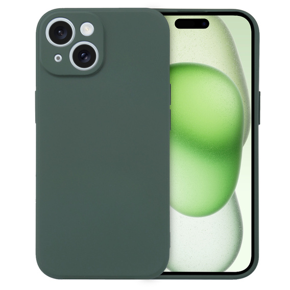 Чехол до iPhone 15, Silicone Lite, тёмно-зелёный