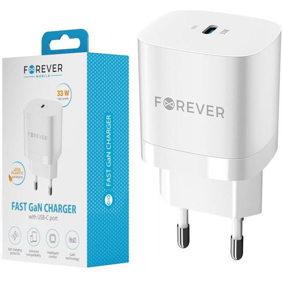 Зарядное устройство Forcell 65W GaN 2x USB C 1x USB A , White